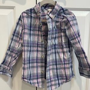 Gymboree  Pink Purple and Blue Plaid Button-Down